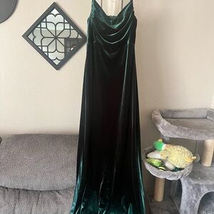 Revelry Deep Green Velvet Maxi Dress - Skye
